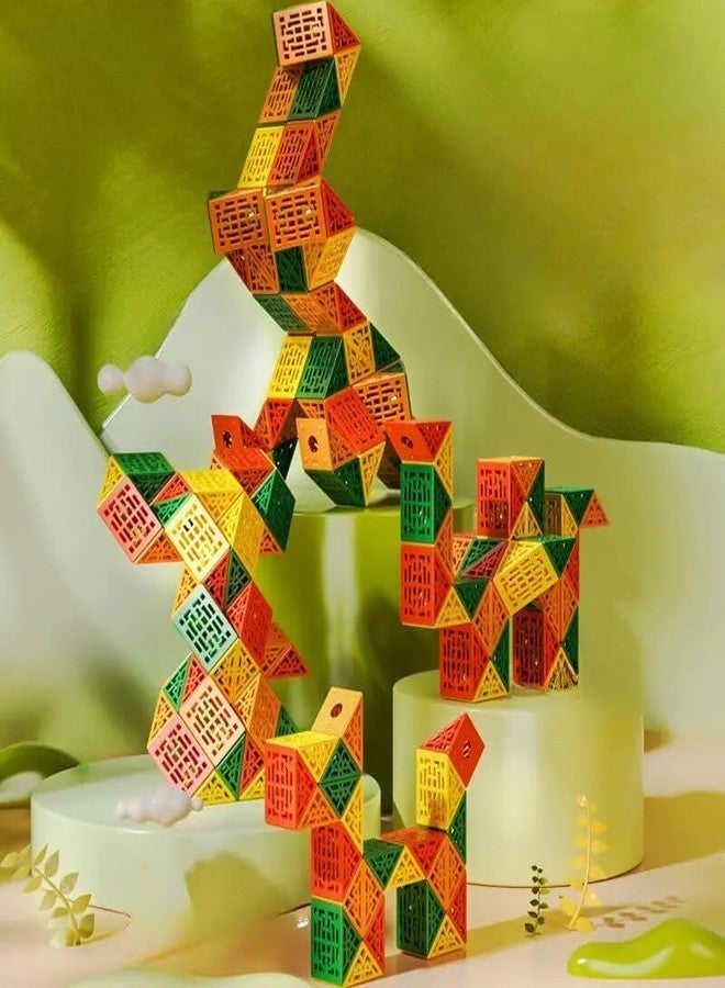 KITMEER Geometric Magic Snake Cube Twisty Puzzle Toys (48 Blocks), for Kids Age 6 Years & Up - Image 3